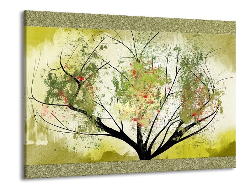 Canvas schilderij Bomen | Groen, Zwart | 100x70cm 1Luik