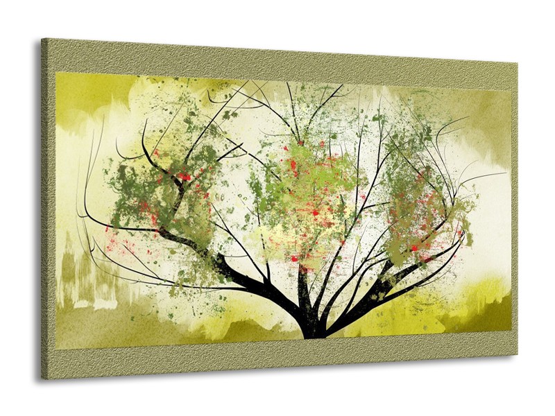 Glas schilderij Bomen | Groen, Zwart | 140x90cm 1Luik