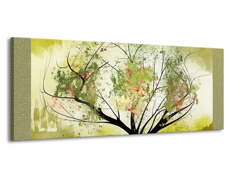 Glas schilderij Bomen | Groen, Zwart | 145x58cm 1Luik