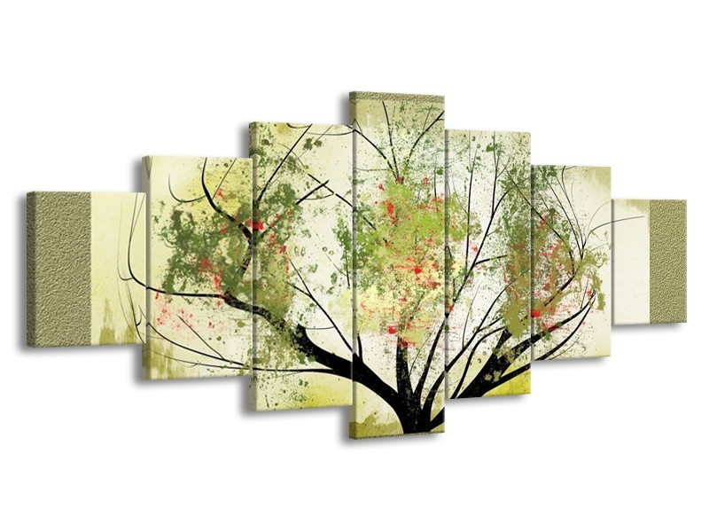 Glas schilderij Bomen | Groen, Zwart | 210x100cm 7Luik