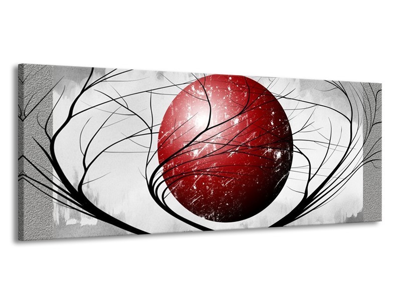 Glas schilderij Art | Rood, Grijs, Zwart | 145x58cm 1Luik