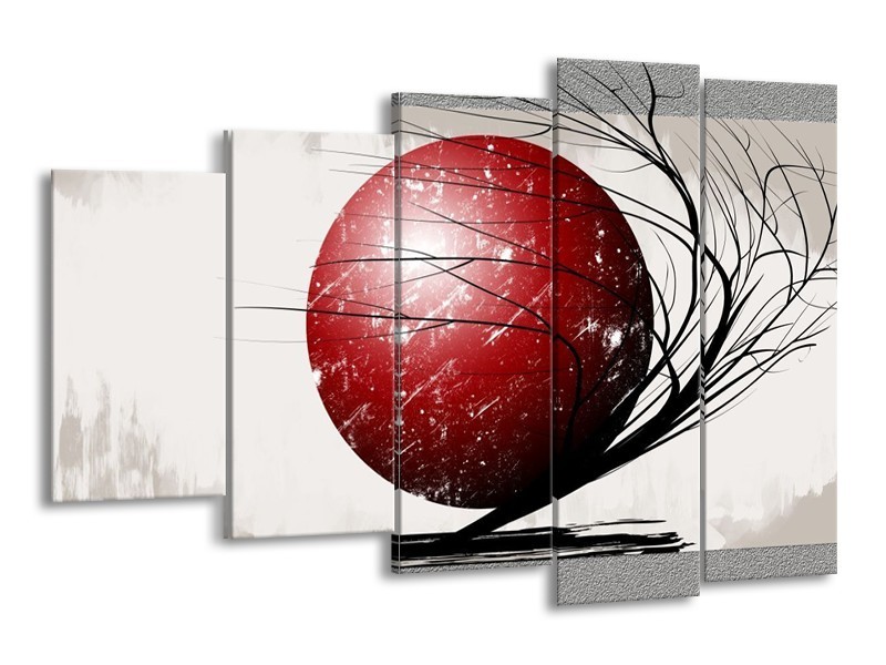 Glas schilderij Art | Rood, Zwart, Grijs | 150x100cm 5Luik