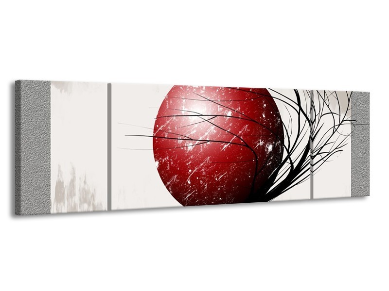 Glas schilderij Art | Rood, Zwart, Grijs | 170x50cm 3Luik