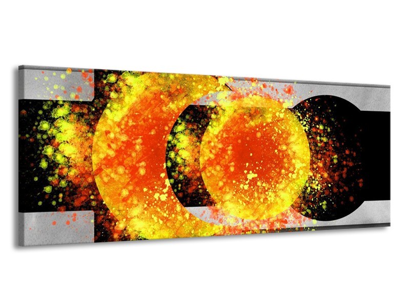 Glas schilderij Art | Geel, Grijs, Zwart | 145x58cm 1Luik