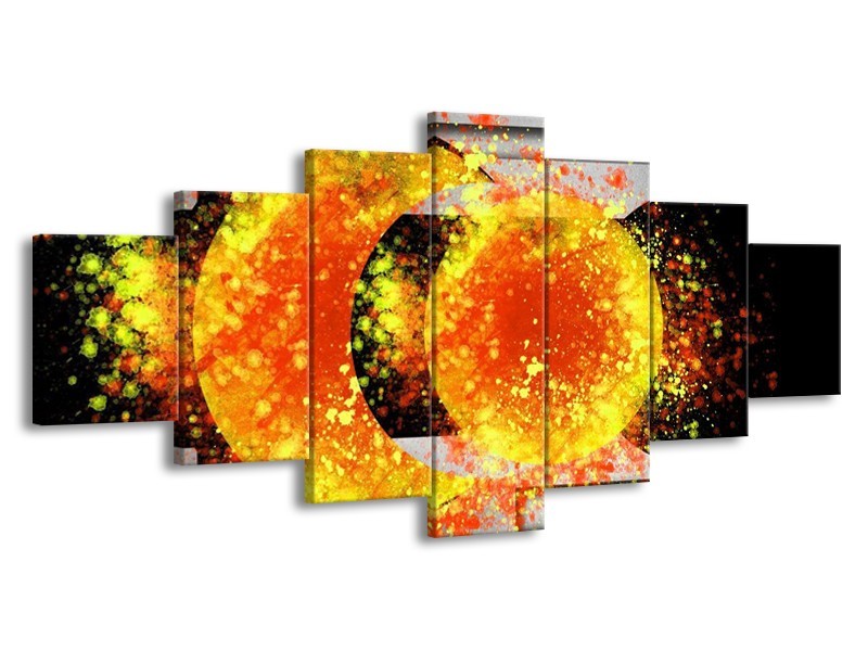 Glas schilderij Art | Geel, Grijs, Zwart | 210x100cm 7Luik