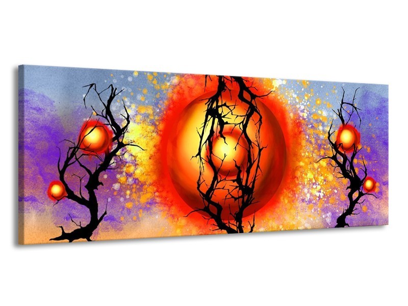Glas schilderij Art | Rood, Zwart, Paars | 145x58cm 1Luik