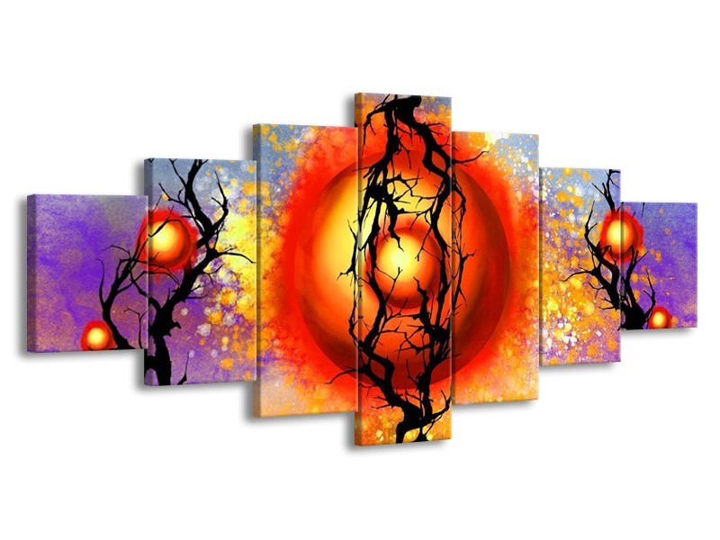Glas schilderij Art | Rood, Zwart, Paars | 210x100cm 7Luik