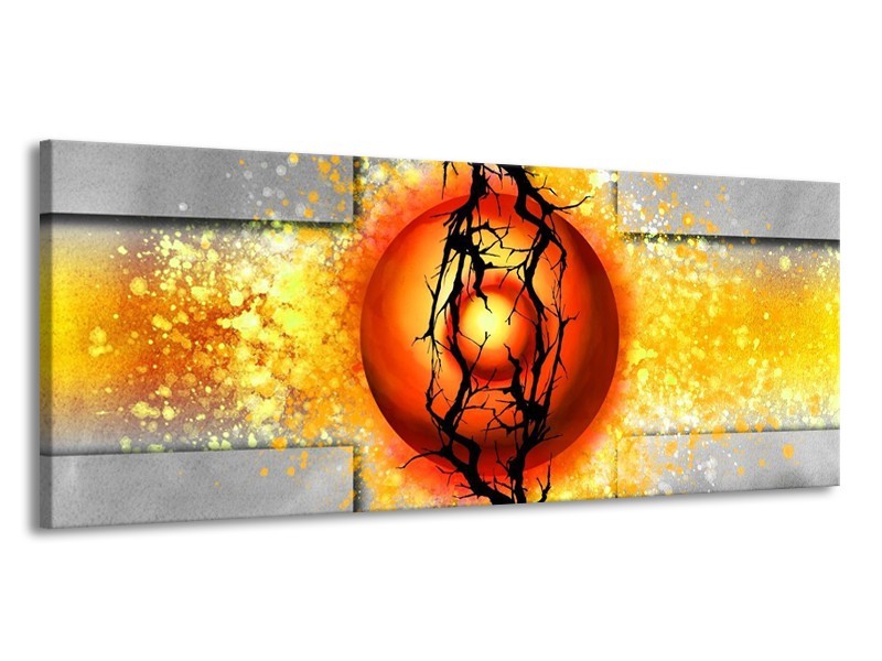 Glas schilderij Art | Geel, Grijs, Rood | 145x58cm 1Luik