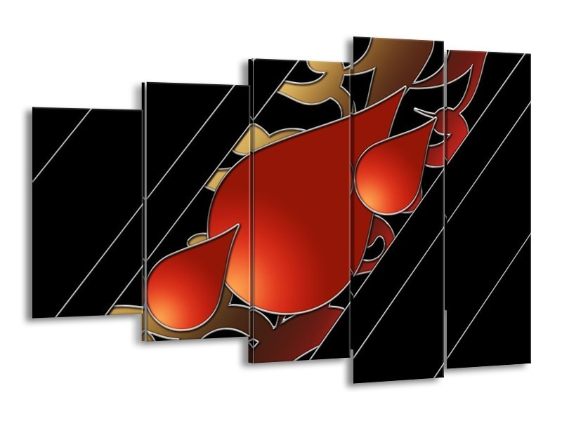Glas schilderij Art | Rood, Zwart | 150x100cm 5Luik
