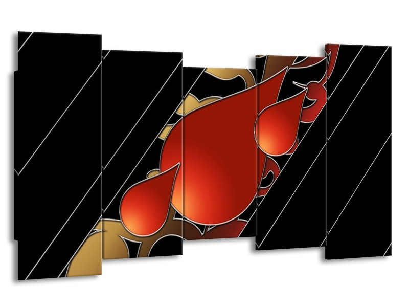 Glas schilderij Art | Rood, Zwart | 150x80cm 5Luik