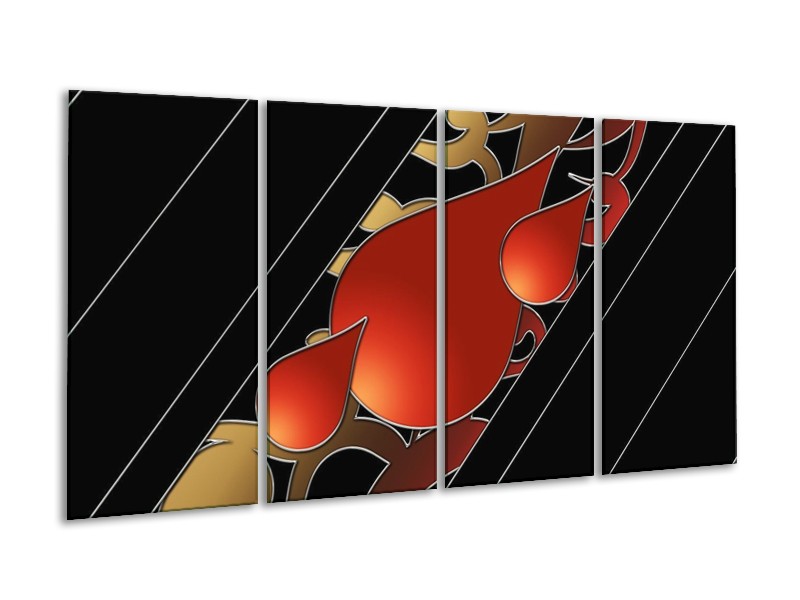 Glas schilderij Art | Rood, Zwart | 160x80cm 4Luik
