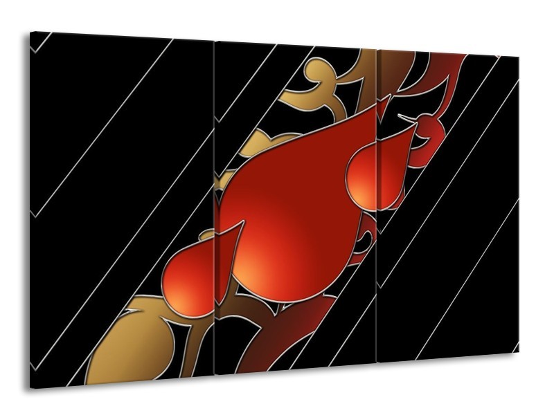 Glas schilderij Art | Rood, Zwart | 165x100cm 3Luik