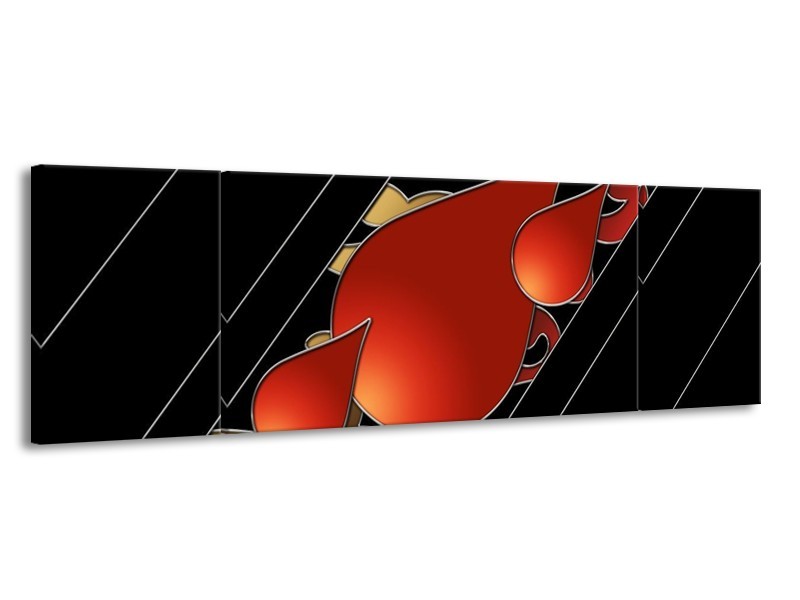 Glas schilderij Art | Rood, Zwart | 170x50cm 3Luik