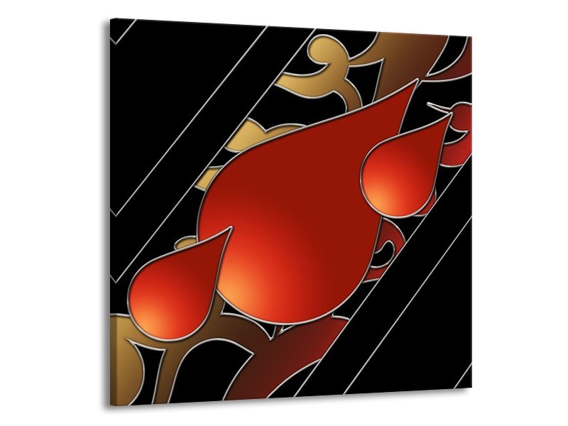 Glas schilderij Art | Rood, Zwart | 50x50cm 1Luik