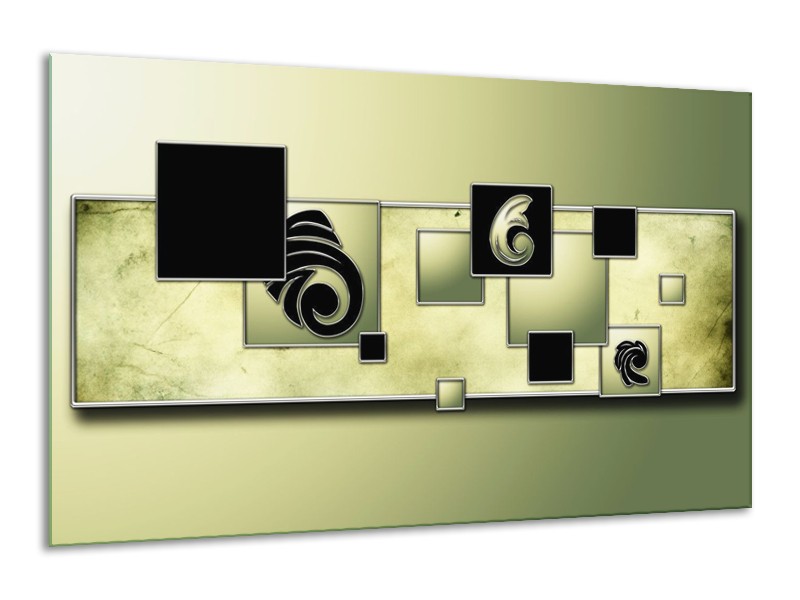 Canvas schilderij Vierkant | Zwart, Groen | 120x70cm 1Luik