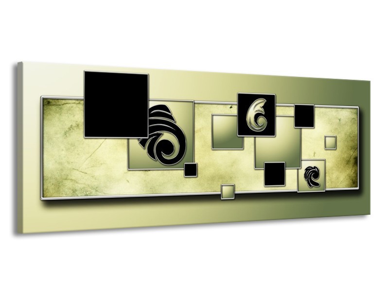 Glas schilderij Vierkant | Zwart, Groen | 145x58cm 1Luik