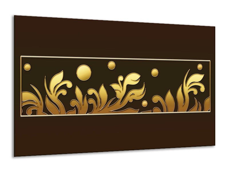 Canvas schilderij Art | Bruin, Goud | 120x70cm 1Luik