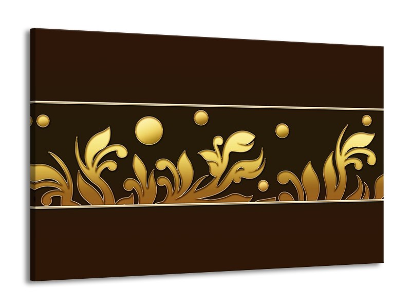 Glas schilderij Art | Bruin, Goud | 140x90cm 1Luik