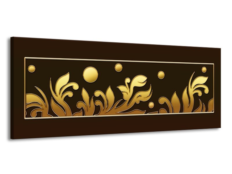 Glas schilderij Art | Bruin, Goud | 145x58cm 1Luik