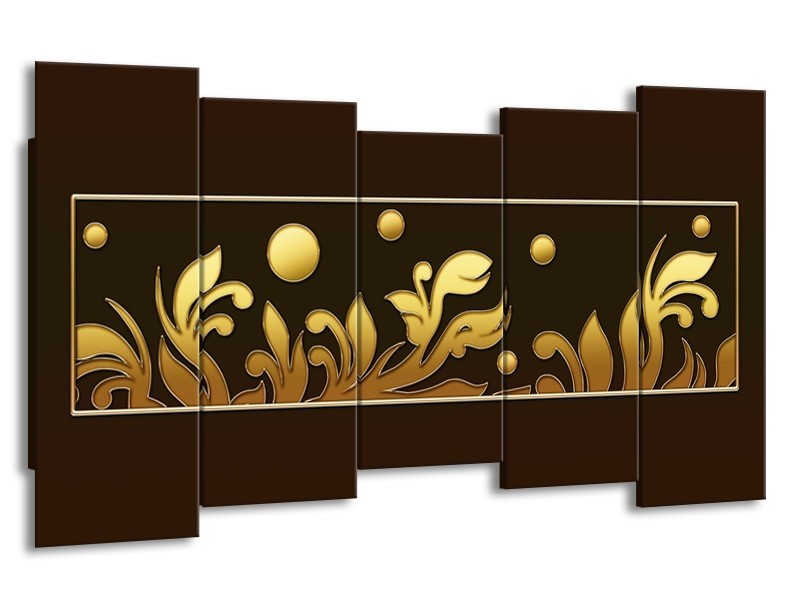 Glas schilderij Art | Bruin, Goud | 150x80cm 5Luik