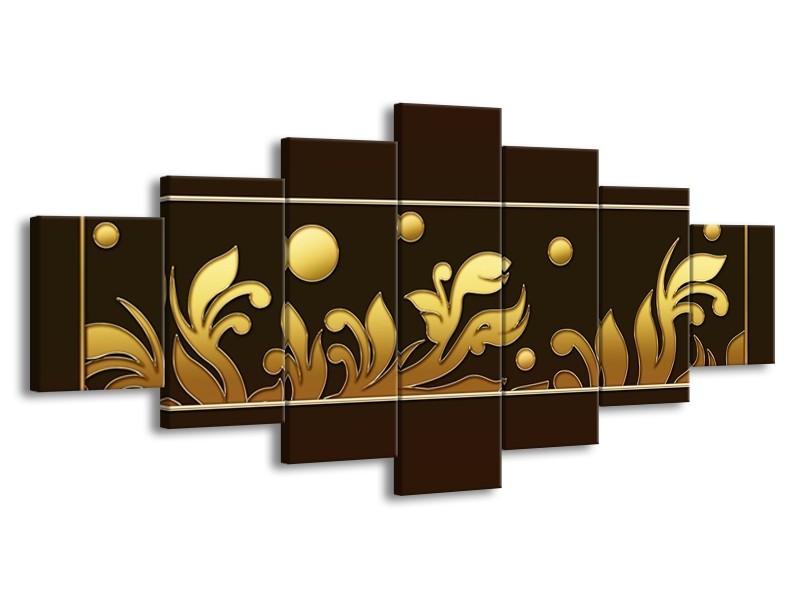 Glas schilderij Art | Bruin, Goud | 210x100cm 7Luik