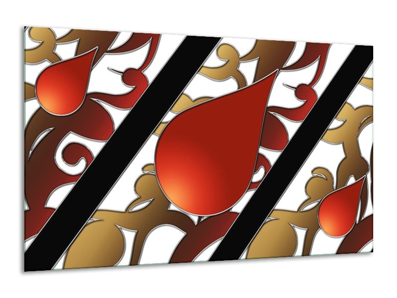 Canvas schilderij Art | Rood, Bruin, Wit | 120x70cm 1Luik
