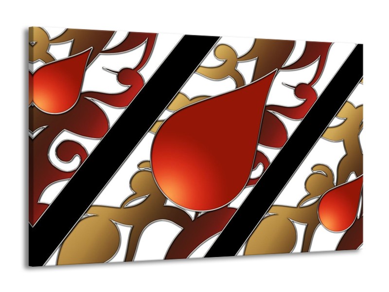 Glas schilderij Art | Rood, Bruin, Wit | 140x90cm 1Luik