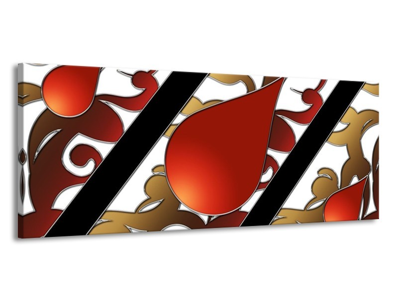 Glas schilderij Art | Rood, Bruin, Wit | 145x58cm 1Luik