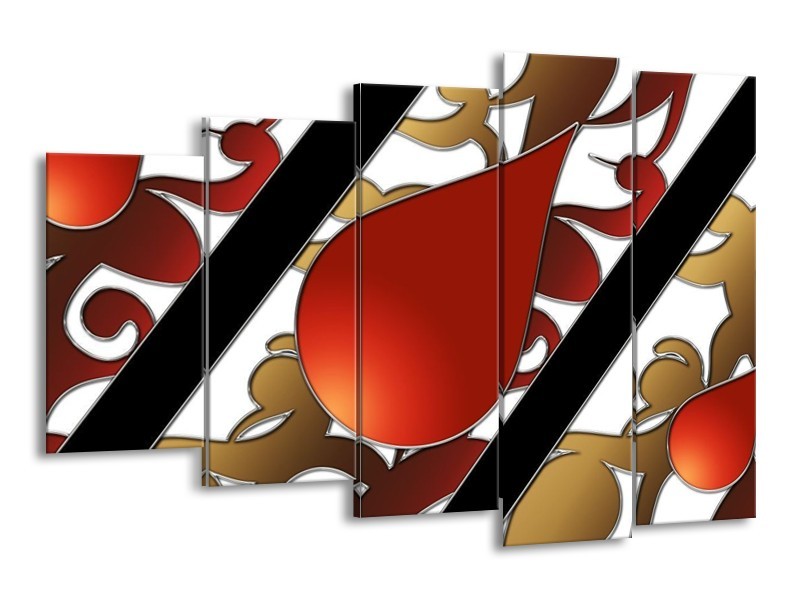 Glas schilderij Art | Rood, Bruin, Wit | 150x100cm 5Luik