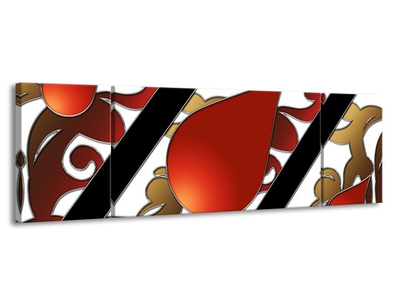 Glas schilderij Art | Rood, Bruin, Wit | 170x50cm 3Luik