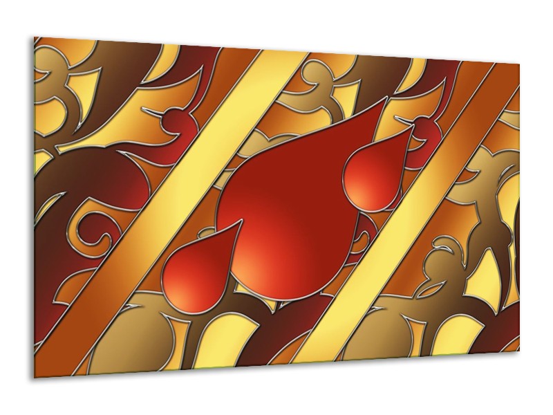 Canvas schilderij Art | Bruin, Goud, Rood | 120x70cm 1Luik