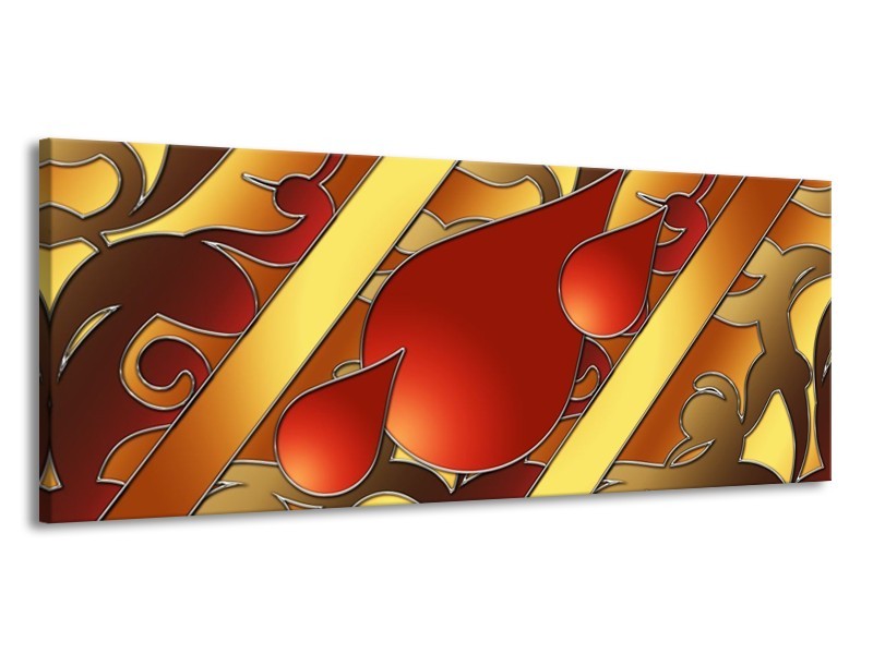 Glas schilderij Art | Bruin, Goud, Rood | 145x58cm 1Luik