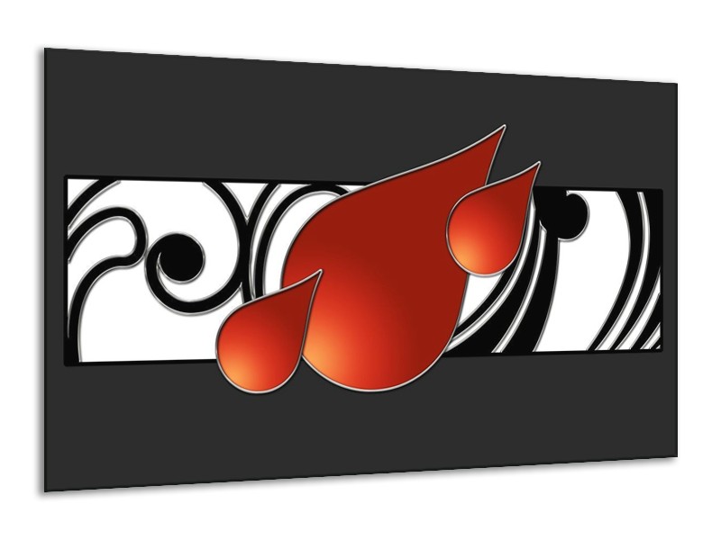 Canvas schilderij Art | Rood, Zwart, Wit | 120x70cm 1Luik