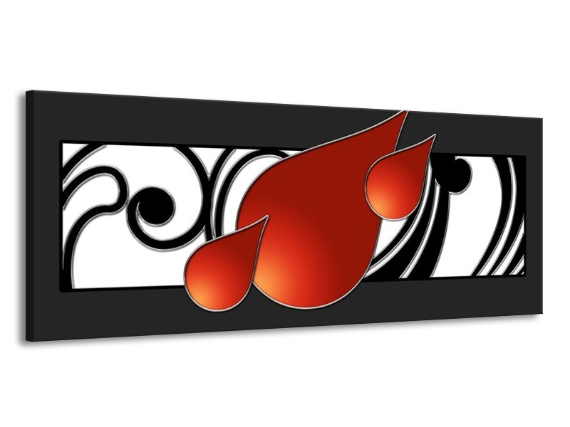 Glas schilderij Art | Rood, Zwart, Wit | 145x58cm 1Luik