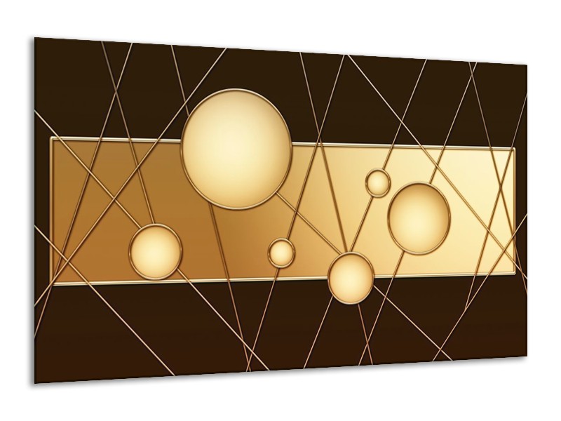 Canvas schilderij Cirkel | Bruin, Crème | 120x70cm 1Luik