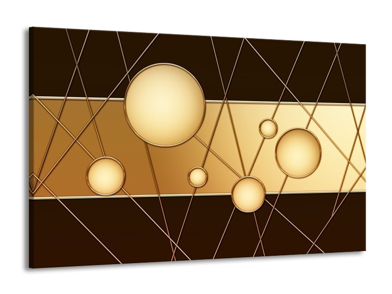 Glas schilderij Cirkel | Bruin, Crème | 140x90cm 1Luik