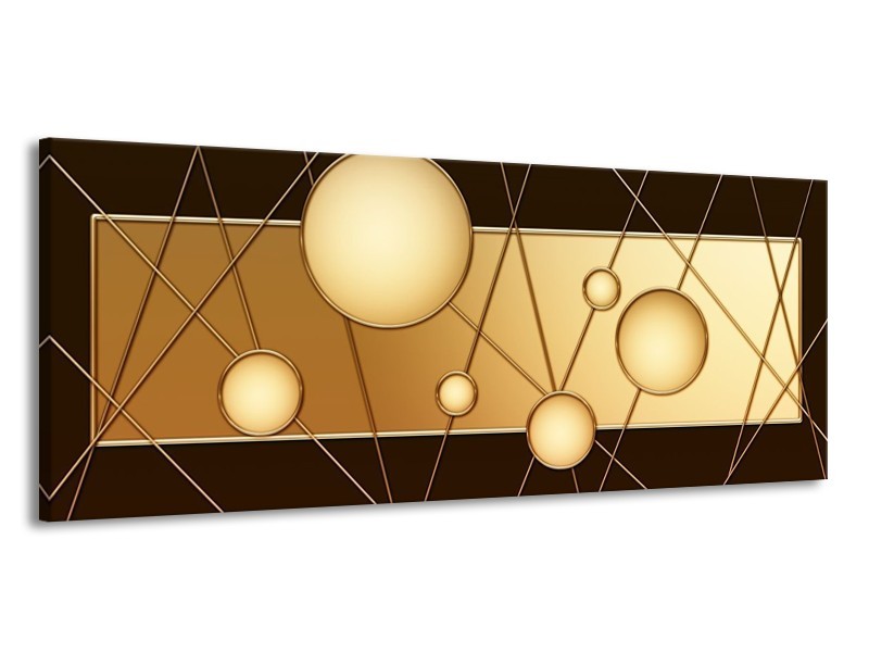 Glas schilderij Cirkel | Bruin, Crème | 145x58cm 1Luik