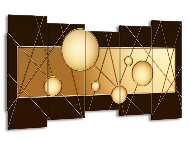 Glas schilderij Cirkel | Bruin, Crème | 150x80cm 5Luik