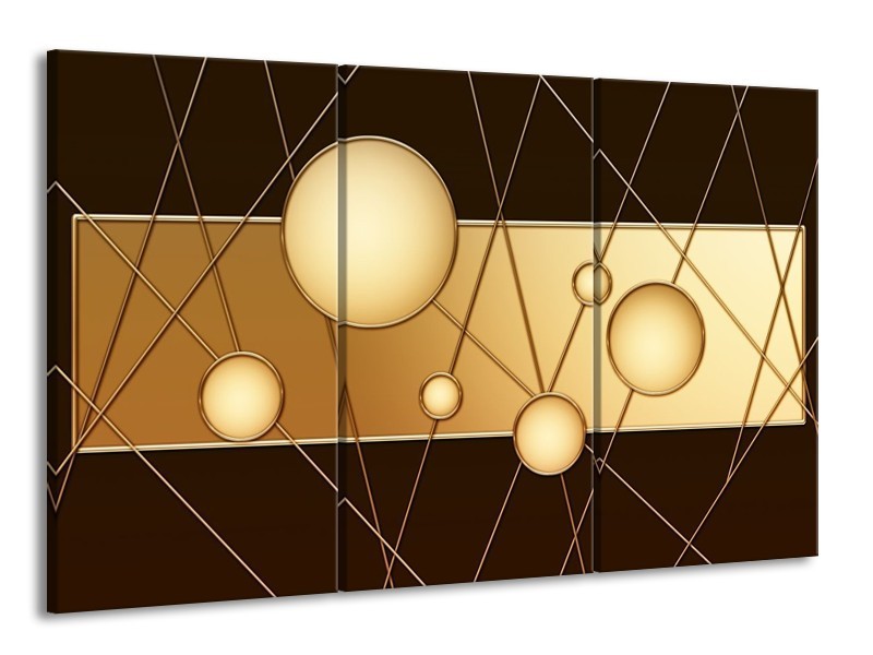 Glas schilderij Cirkel | Bruin, Crème | 165x100cm 3Luik