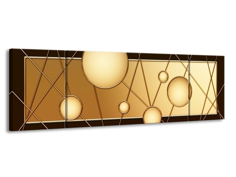 Glas schilderij Cirkel | Bruin, Crème | 170x50cm 3Luik