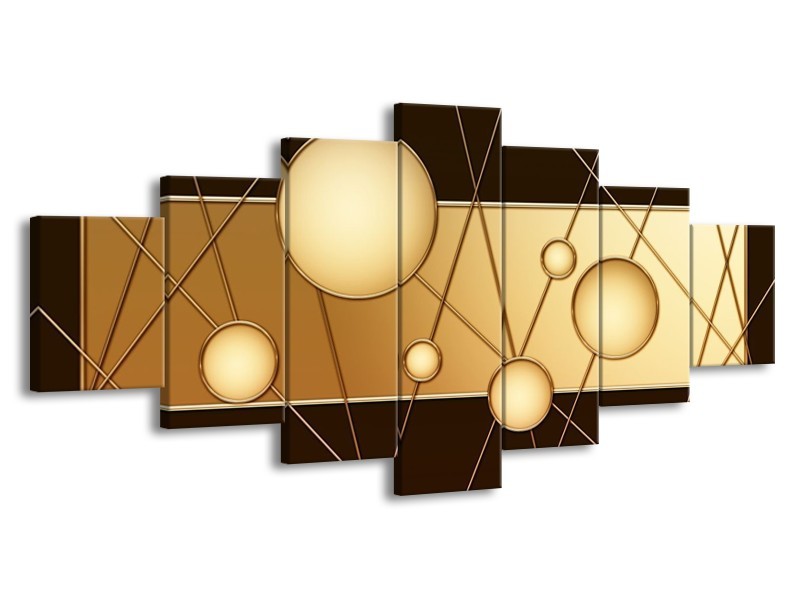 Glas schilderij Cirkel | Bruin, Crème | 210x100cm 7Luik