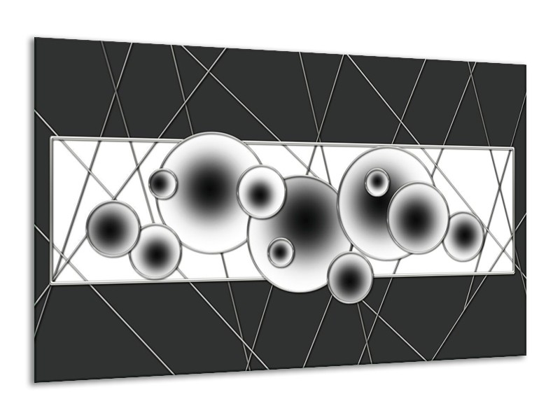 Canvas schilderij Cirkel | Zwart, Wit | 120x70cm 1Luik