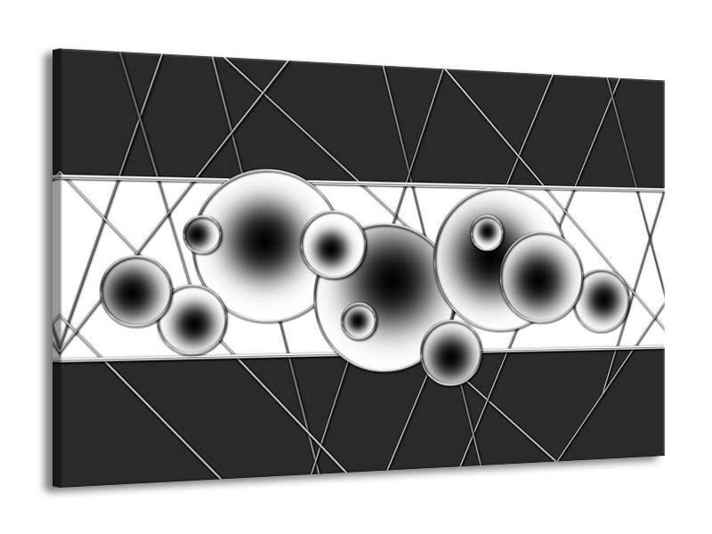 Glas schilderij Cirkel | Zwart, Wit | 140x90cm 1Luik