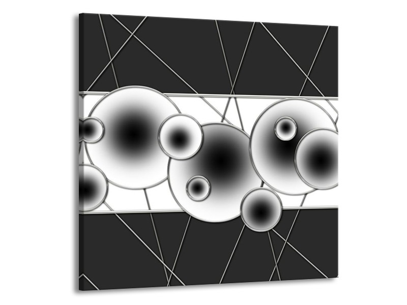 Canvas schilderij Cirkel | Zwart, Wit | 50x50cm 1Luik