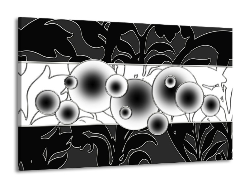 Glas schilderij Cirkel | Zwart, Wit | 140x90cm 1Luik