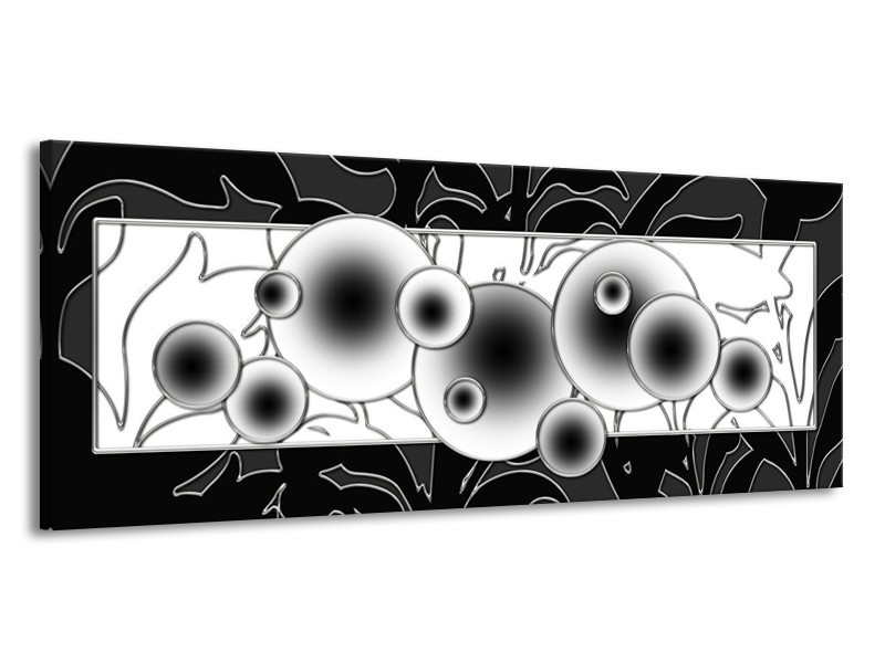 Glas schilderij Cirkel | Zwart, Wit | 145x58cm 1Luik