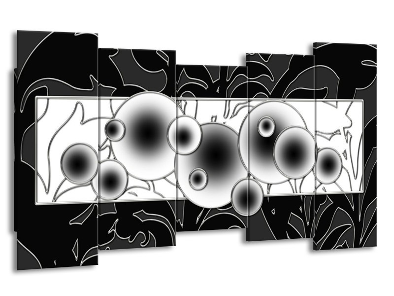 Glas schilderij Cirkel | Zwart, Wit | 150x80cm 5Luik