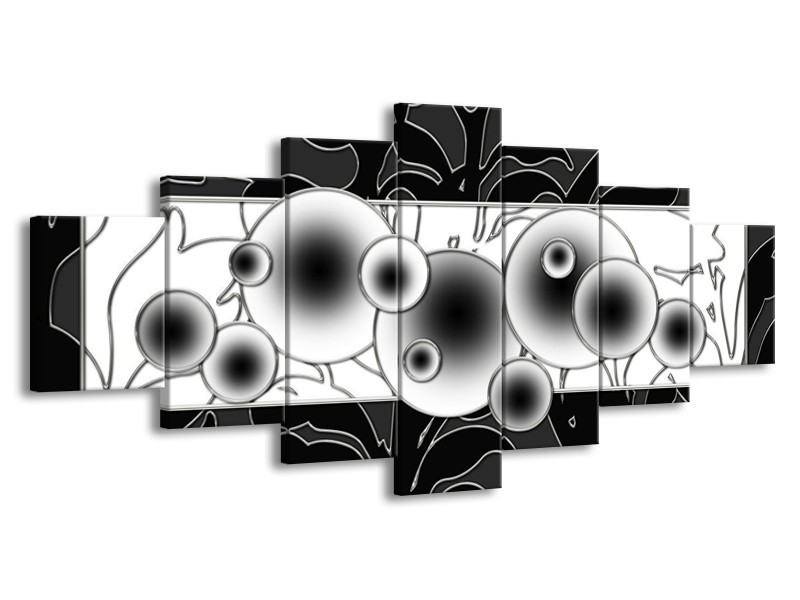 Glas schilderij Cirkel | Zwart, Wit | 210x100cm 7Luik