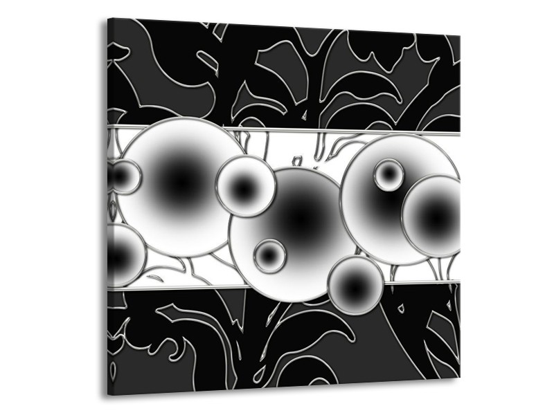 Canvas schilderij Cirkel | Zwart, Wit | 50x50cm 1Luik