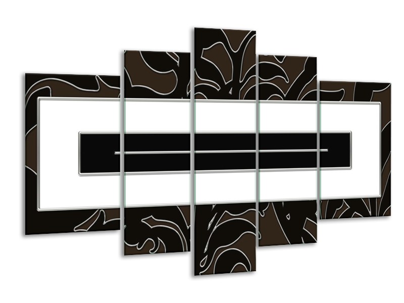 Canvas schilderij Art | Zwart, Wit | 170x100cm 5Luik